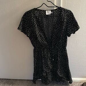 Black Dress with White Polka Dots